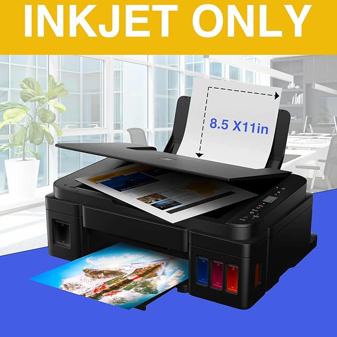 20 Sheets Printable Magnetic Paper Non Adhesive,12 mils Thick Glossy Flexible Magnetic Printer Paper for Holiday Decor Photo, Magnet Paper for Inkjet Printer in Office,