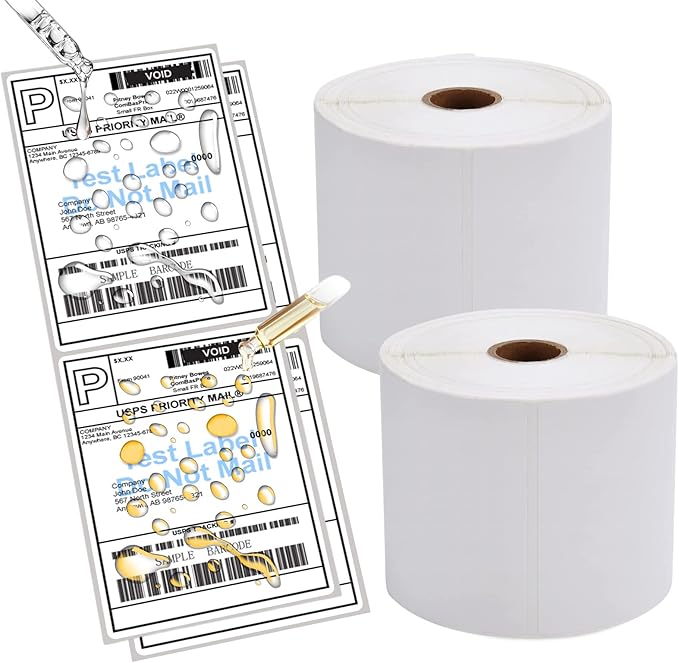 9527 Product 4x6 Direct Thermal Shipping Labels for Zebra 2844 ZP-450 ZP-500 ZP-505,Blank,450 Labels/Roll, 1" Core,Total 6 Rolls