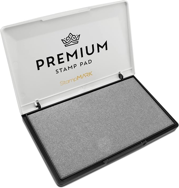 Premium Stamp Pad Large Size 3.5" x 6" - for Traditional Rubber Stamps - Felt Pad Gray Color