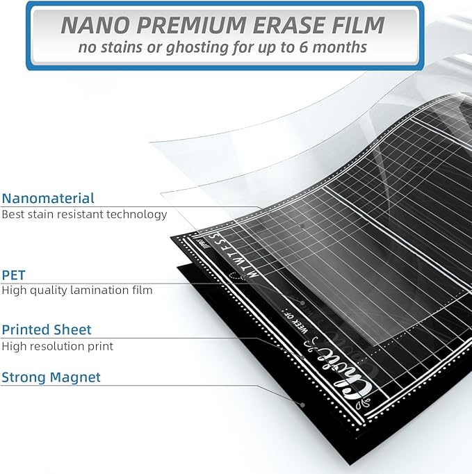 JJPRO Magnetic Dry Erase Chore Chart Blackboard for Fridge-Behavior Chart Chalkboard for Multiple Kids-One Chore Chart and Two Bonus Dry Erase Pad/Grocery Blackboards
