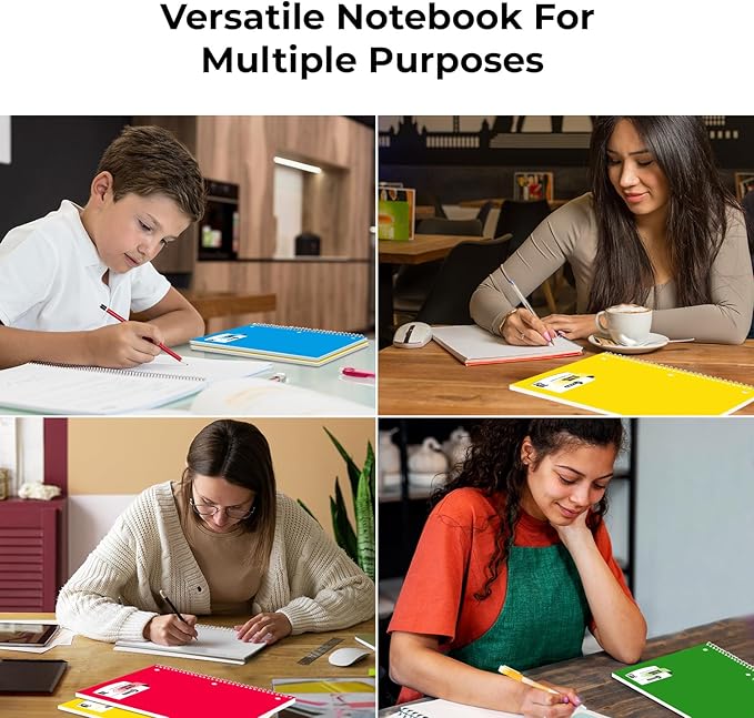 720 Packs (Pallet) 1 Subject Notebooks, Spiral Notebook Bulk, Wide Ruled, Pallet of Notebooks, 70 Sheets (140 pages), 8 x 10-1/2", Bulk Spiral Notebooks for School & Office, 4-7 Days Transit