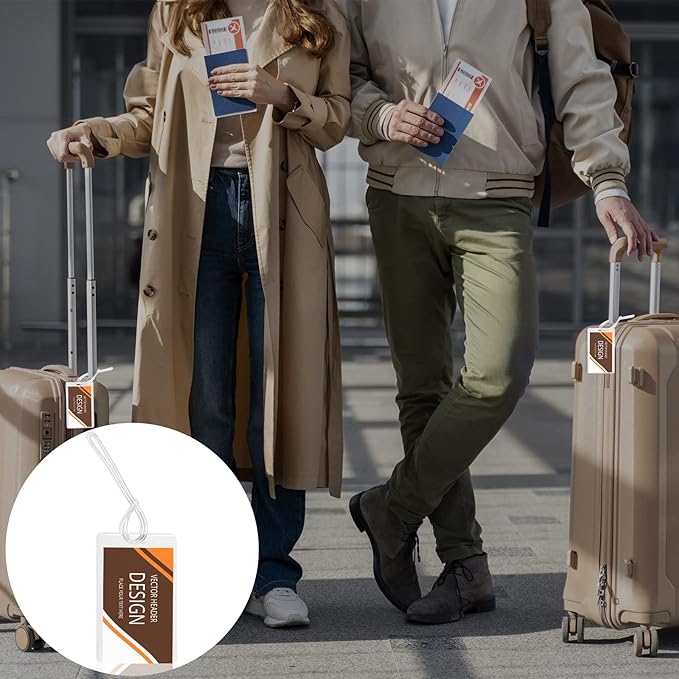 XUWAIDSGN 200 Pieces 5 Mil 2 1/2" x 4 1/4" Laminating Luggage Tags with Loops Thermal lanyard laminating pouches Resealable for Work Permits Pass Cards Student ID Cards (200, 5 Mil)