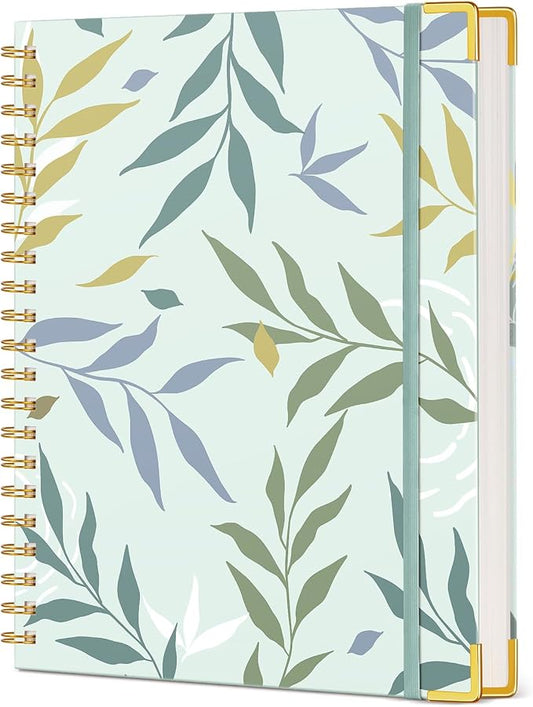 Aesthetic Spiral Notebook Journal for Women, 200 Pages Lined Notebooks 8.5” x 11”, A4 Large Hardcover Spiral Journals with 100 GSM Thick Paper, Cute College Ruled Notebook for Writing Work School