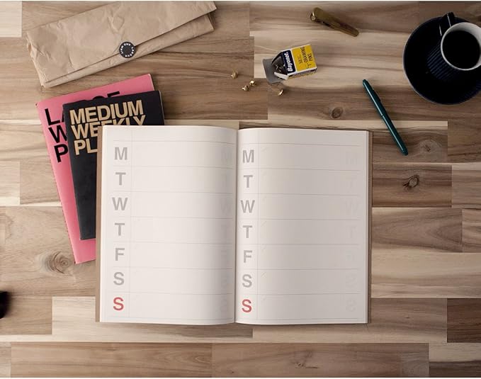 JSTORY Big Personal Wide Spaces Weekly Planner 28 Sheets Kraft