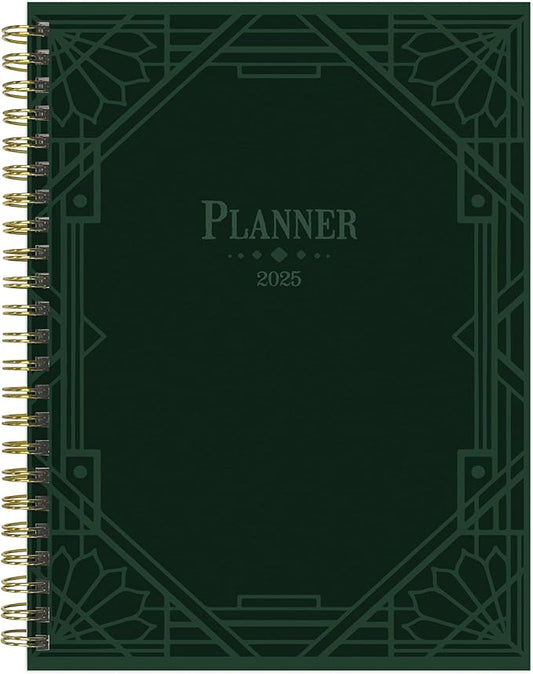 TF PUBLISHING 2025 Emerald Edition Medium Weekly Monthly Planner - Goals & Task Trackers - Planner Monthly and Weekly with Organizer Stickers - 12 Month Calendar Planner - 6.5" x 8"