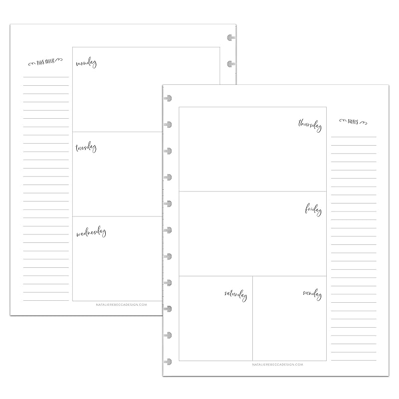 BetterNote Horizontal Undated Calendar Refill Pages for Disc Notebook, fits The Happy Planner, Discbound Levenger Circa, Staples Arc, TUL (Whimsy- 12 months, 11-Disc, 8.5"x11")