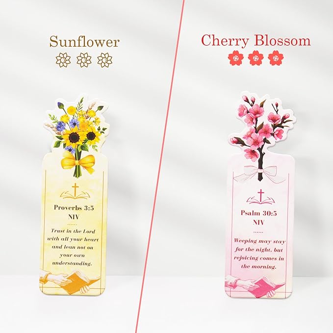 Bible Bookmark for Women, 80 Scriptures Religious Inspirational Bible Verse Bookmarks for Christian Gifts, Prayer Cards, Pink Scripture Book Marks for Reading Women, Book Lovers, Church Gifts in Bulk