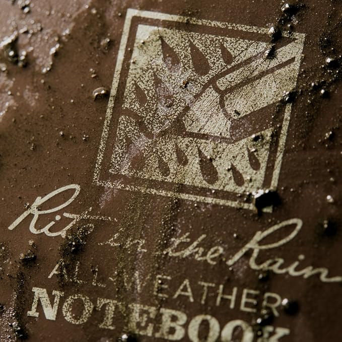 Rite in the Rain Weatherproof Side Spiral Notebook, 4.625" x 7", Brown Cover, Universal Pattern, 3 Pack (No. 473L3)