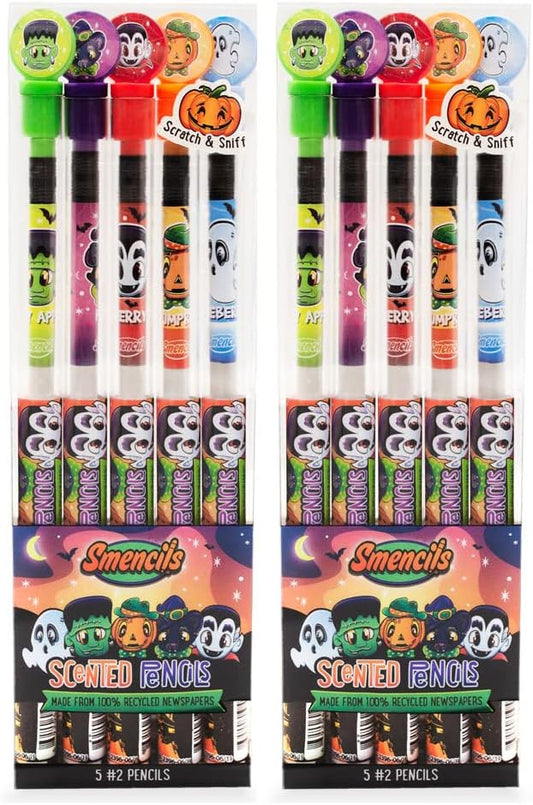 Scentco Halloween Smencils (2 Pack) - HB #2 Scented Pencils, 5 Count, Gifts for Kids, School Supplies, Classroom Rewards
