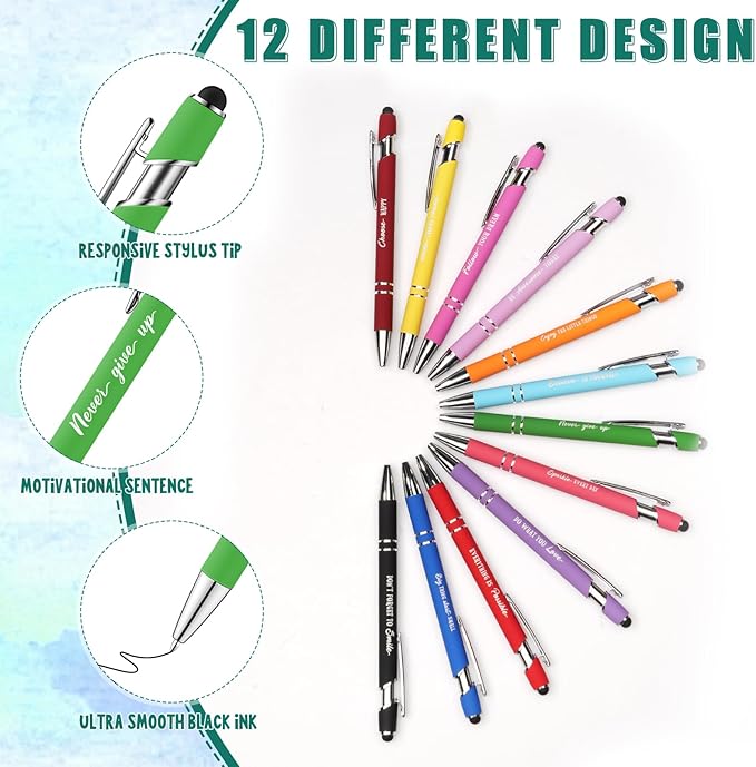 48 Pcs Watercolor Bulk Motivational Pens Inspirational Notepads Set, Pocket Motivational Quote Notebooks Ballpoint Pens, Mini Journals Gift Set for Kids Students Teachers School Office Prizes Supplies