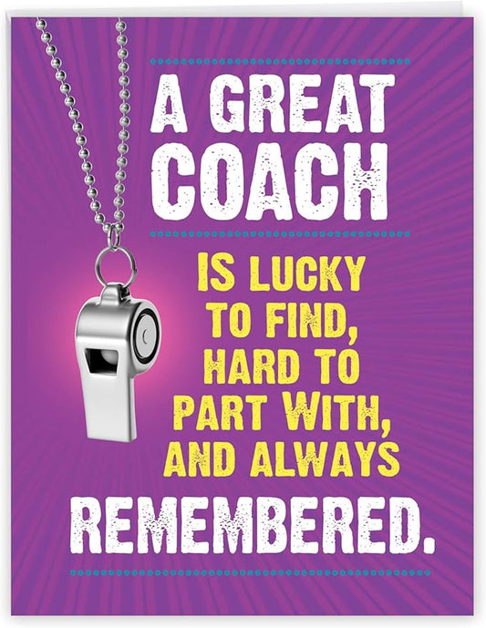 NobleWorks - 1 Jumbo School Coaches Thank You Card From US, Everyone with Envelope (8.5 x 11 Inch) - Team Sports Gratitude, Teacher, and Mentor Notecard - Memorable Coach J3126TYG-US