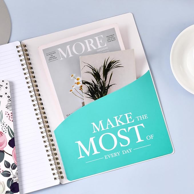 Spiral Notebook - Notebooks Spiral Bound, 8.5" * 11", Journal Notebook with Thick Paper & Back Pocket, 144 Pages, with Twin-Wire Binding, Journals for Women, College Ruled Notebooks - Floral