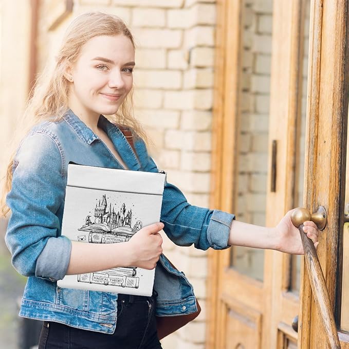 Magic Stuff Magic Book Sleeve Book Cover Book Lovers Gifts Book Club Gifts Wizard Book Protector Book Gifts for Readers Women Magic Movie Fans Bibliophile Bestie Friend Graduation Birthday Gifts