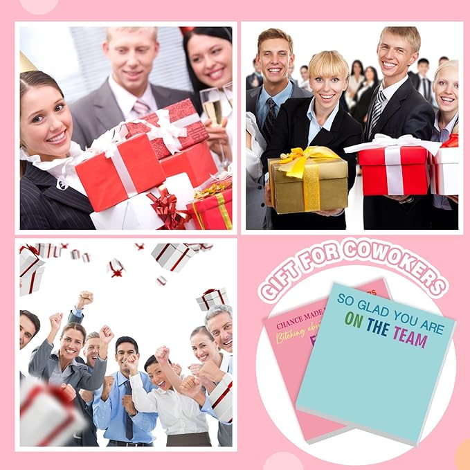 Yinder 24 Pcs Team Sticky Notes Team Appreciation Gifts Bulk Employee Coworker Inspirational Sticky Notes Pad Appreciation Gifts for Teacher Nurse Office Supplies 3 x 3''(Bright Color,Appreciation)