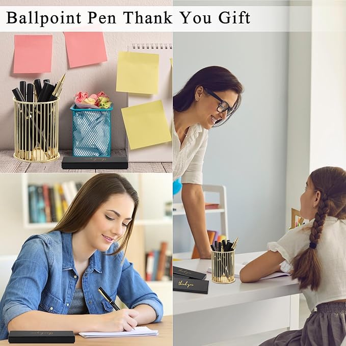PerKoop 10 Set Thank You Gifts Inspirational Ballpoint Pens with Gift Boxes Bulk Appreciation Party Favors for Employee Coworker Staff Team Friends Office Supplies(Black,Reminder)
