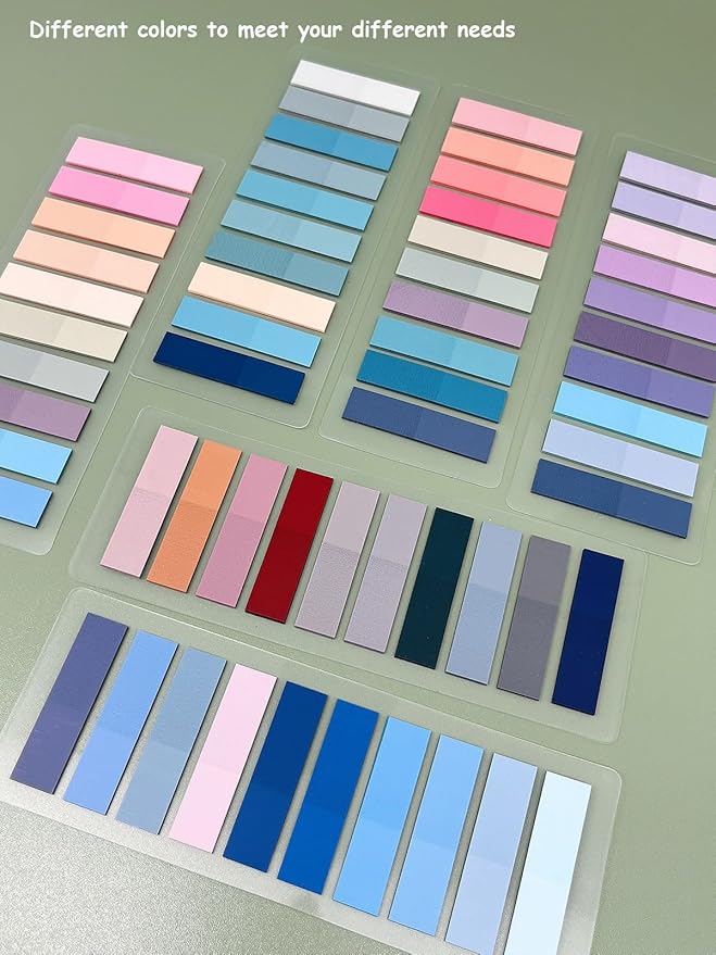 1200pcs Tabs for Annotating Books, Morandi Book Tabs for Binders, Page Markers for Notebooks, Clear Sticky Notes, Multi-Colored Writable and Repositionable Cute Annotation Tabs