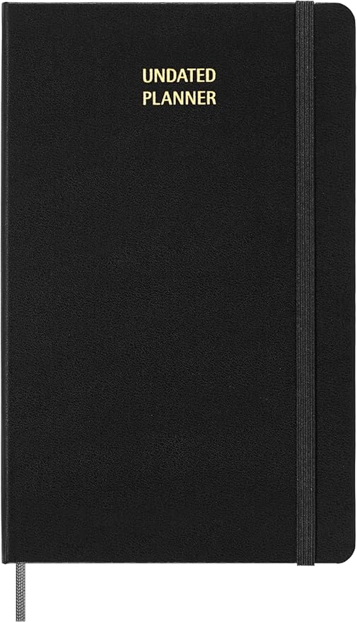 Moleskine Classic Weekly Undated Planner, Hard Cover, Large (5" x 8.25"), Black, 288 pages
