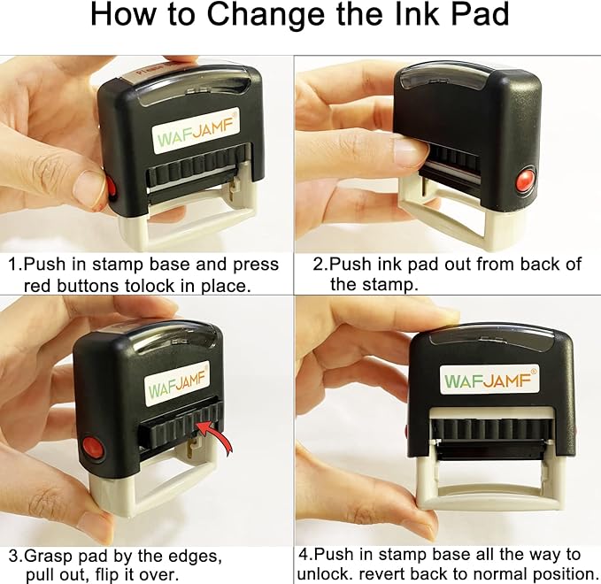 WAFJAMF Scanned Message Stamp Self-Inking Rubber Stamp Office Stamp Red Ink-Medium