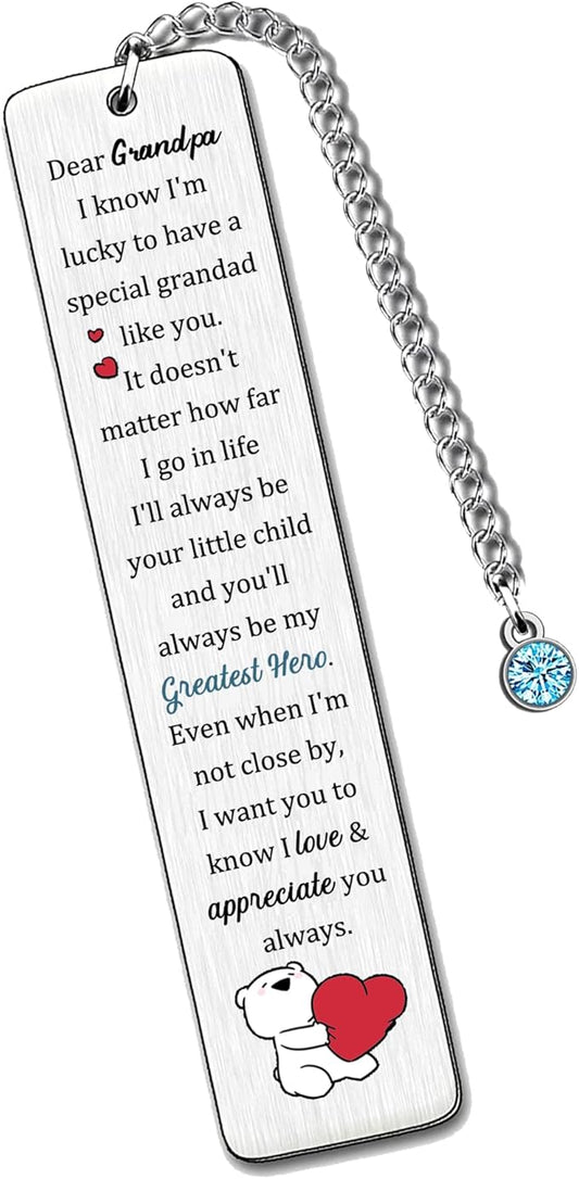 Grandpa Bookmarks Fathers Day Appreciate Gift Man Bookmarker Grandfather My Greatest Hero Birthday Present Retirement Appreciate Love Quotes Keepsakes Christmas Thanksgiving Granddad Book Accessory