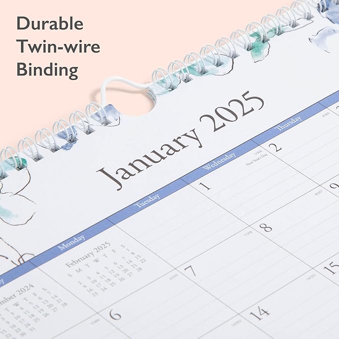 Blue Sky 2025 Monthly Wall Calendar, January 2025 - December 2025, Durable Twin Wire Binding, 11" x 8.75", Perfect For Home, Office And Classroom, Lindley