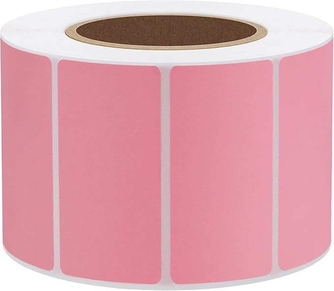 Hybsk 2x1 inch Color Direct Thermal Labels for Shipping, Barcodes, Address, Compatible with Rollo Label Printer & Zebra Desktop Printers,(2"x1",Pink)