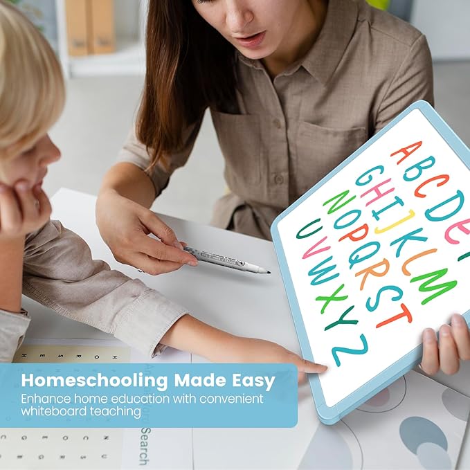 Small Double-Sided White Board Dry Erase Board For Wall, 14"x11" Hanging Whiteboard for Door, Mini Dry Erase Board with a black dry erase marker, Small Whiteboard for Kids Students, Back To School, Bl