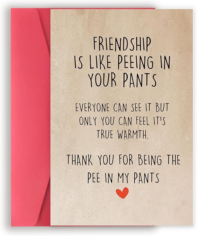 Funny Best Friend Birthday Card, Happy Friendship Card for Him Her, Bestie Card for Friend Sister, Friendship Gift for Her, Friendship Thank you Card for Men Women