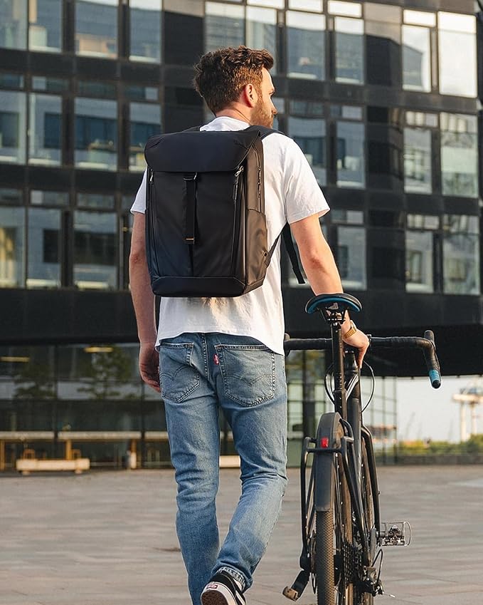 Inateck 23L Casual Daypack Backpack, Waterproof Sports Backpack EDC Bag for Women and Men, Travel Laptop Backpack for Hiking, Outdoors, Business Trips, Compatible with 15-16 Inch Laptops, Black