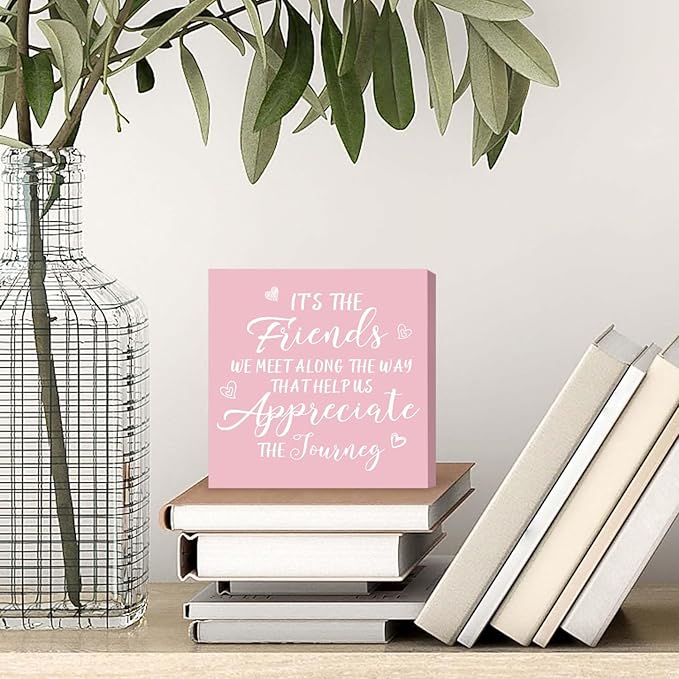Friendship Gifts for Women Pink Gifts for Friends Office Decor Desk Accessories Pink Decor for Best Friend Home & Office Cute Pink Desk Accessories Gifts for Women