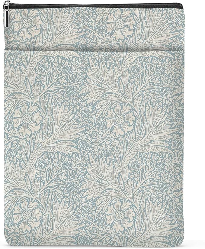 Retro Floral Book Sleeve Book Cover Classic Flower Book Protector with Zipper Christmas Birthday Book Club Gifts Book Accessories for Women Sister Daughter Librarian Girls Bookish Book Lovers Gifts