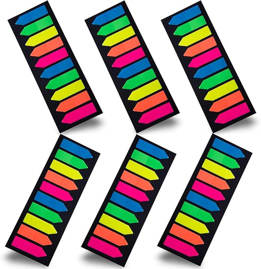 1200 Pcs Sticky Tabs Page Markers Sticky Index Tabs, Arrow Flag Tabs - 10 Primary Color Tabs Page Flag Markers Bookmarks Book Tabs for Annotating Books