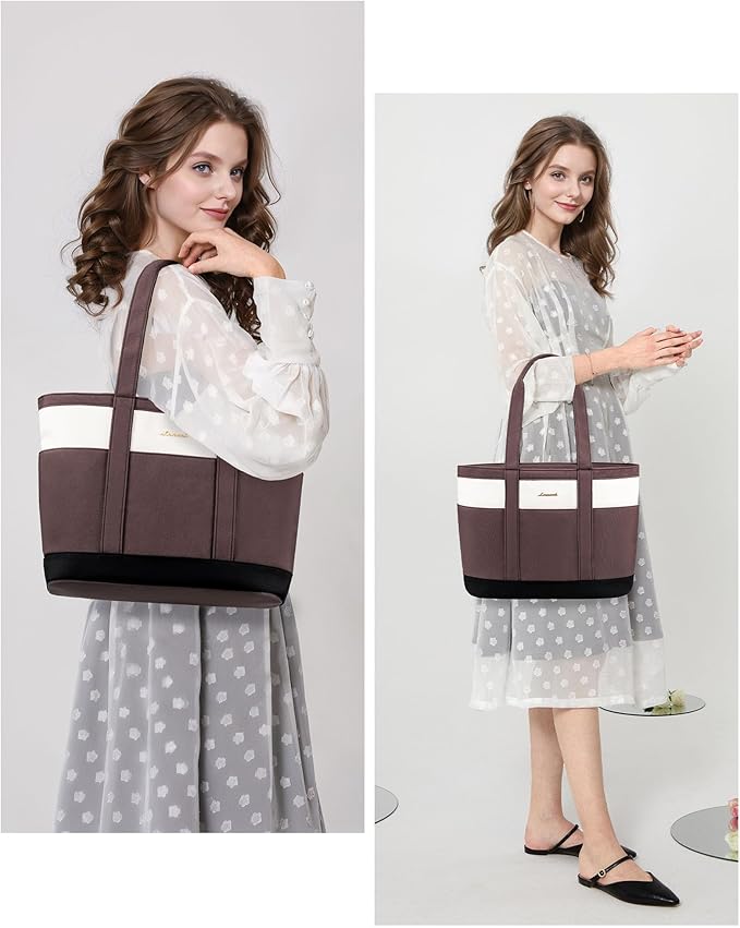 LOVEVOOK Tote Bag for Women，Lightweight Work Bag for Teacher, 15.6 Inch Laptop Bag，Large Shoulder Bag