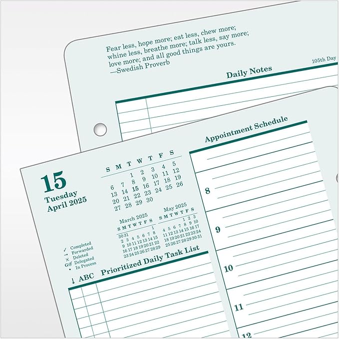 FranklinCovey - Original Two Page Per Day Ring-Bound Planner (Classic, Apr 2025 - Mar 2026)
