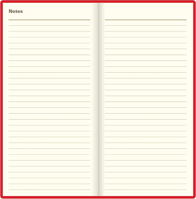 Letts of London Belgravia Weekly/Monthly Planner, 12 Months, January to December, 2024, Vertical, Slim Size, 6.625" x 3.25", Red (C33SURD-24)