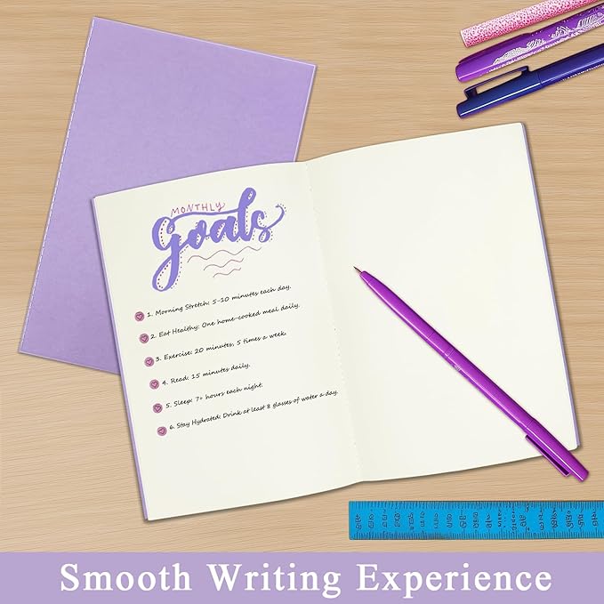 6 Pack Blank Books for Kids - 5.5"x 8.3", 60 Pages - Small Notebooks Bulk, Girls Journals for Drawing & Writing, Sketchbooks w/Colorful Soft Cover, Unlined Paper, A5 Travel Size (Dark)