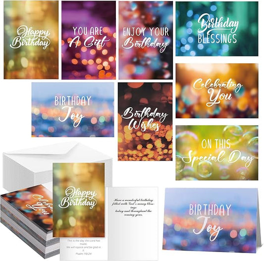 Zhanmai 80 Pack 4 x 6 Inch Religious Christian Birthday Cards Bulk with Scripture Assorted Bible Verse Designs Christian Blessings Birthday Cards with Envelopes (Dreamy Style)