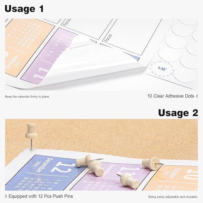 Ospelelf Wall Calendar 2025 Large 32'' x 48'' Dry Erase Calendar for Wall, 1 Yearly Laminated Family Calendar Planner, Use Jan 2025 - Dec 2025 2025 (Multicolor)