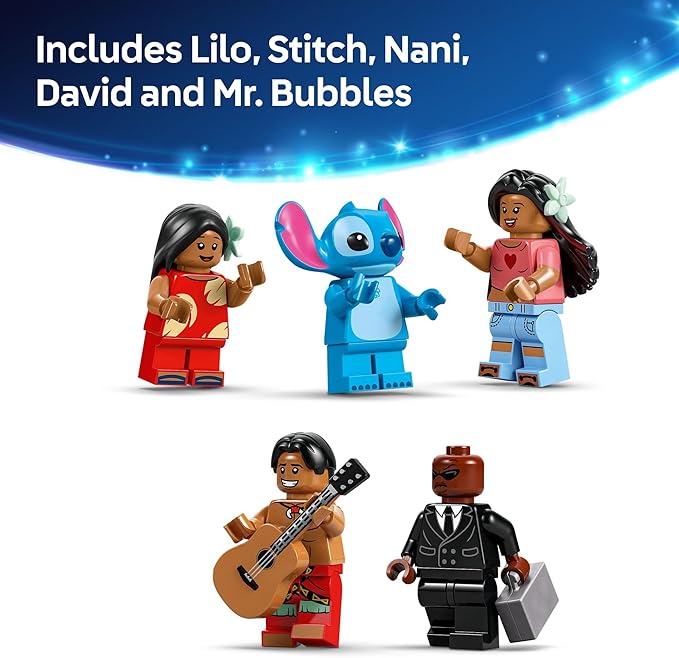 LEGO Disney Lilo and Stitch Beach House Toy - Building Playset for Kids, Girls and Boys, Ages 9+ - Includes 5 Minifigures - Disney Gift Idea for Fans of Lilo & Stitch Movie - 43268