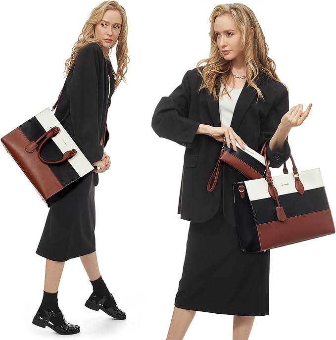 LOVEVOOK Laptop Tote Bag for Women, Work Totes Business Office Computer Briefcase with Clutch Purse