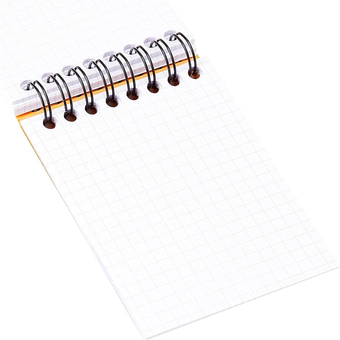 RHODIA 11500C - Spiral Notebook (Full Bound) Orange - A7 - Small Squares - 80 Detachable Sheets, 80G Clairefontaine Paper - Classic Soft Coated Card Cover
