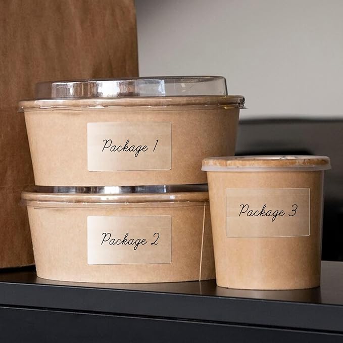 Transparent Thermal Labels 3 × 2 Inch Self Adhesive Printer Clear Stickers Vinyl Waterproof Roll Decals Rectangle Name Tag for Address Design DIY Logo Business 300 PCS