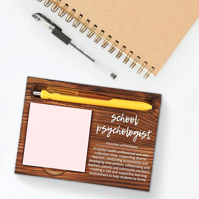 School Psychologist Gifts for Women, School Psychologist Office Sign, Thank You Gifts for School Psychologist, Funny Desk for Women Office,School Psych Gift Desk Retro Note Pad Holder VN336