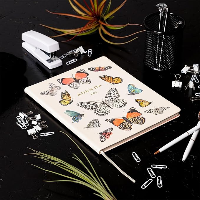 Eccolo 2025 Large Agenda Planner, 12 Month, Yearly, Monthly & Weekly Pages, Habit & Gratitude Tracker (Flexi-Cover - 8 x 10")