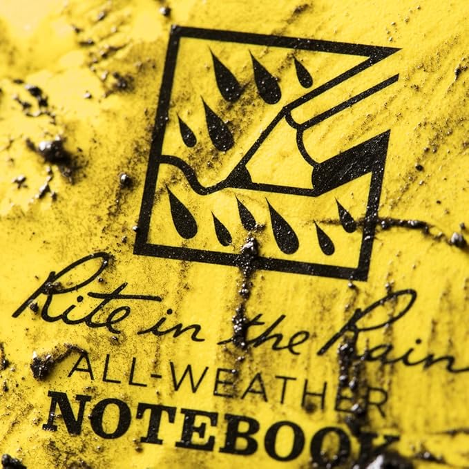 Rite in the Rain Weatherproof Side Spiral Notebook, 4.625" x 7", Yellow Cover, Level Pattern (No. 313)