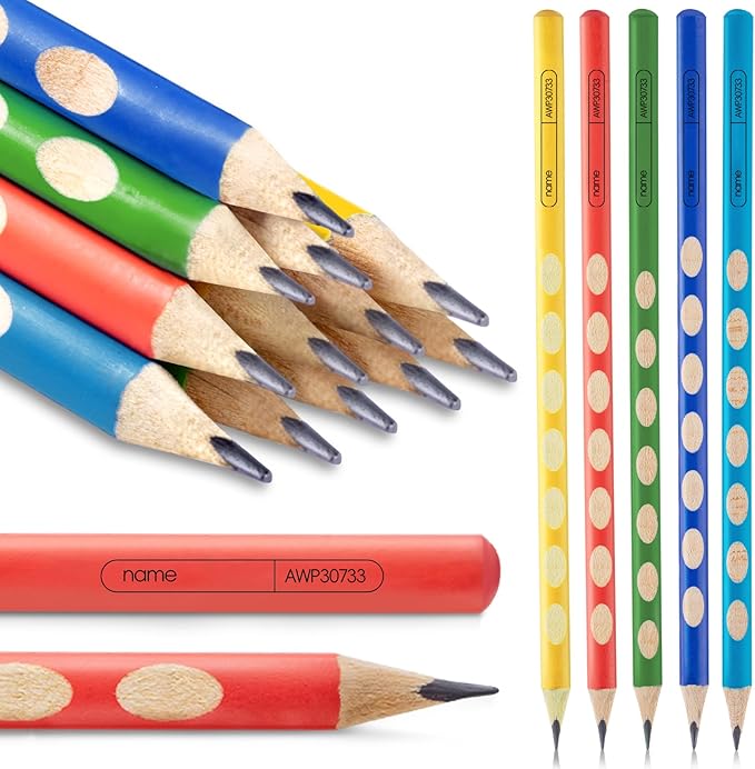 M&G 12 Pcs Triangular Hole Pencils for Kids with Grip Correction 2B Pencils, Pre-sharpened Colored Barrel Graphite Wood Pencils, Smooth Writing, Suitable for School, Office, Drawing, Sketching