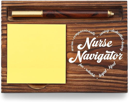 Nurse Navigator Gift Sticky Note Holder Wooden, Thank You Gifts for Nurse Navigator Nursing National Nurses Week, Appreciation Gifts for Healthcare Patient Care Self-Stick Note Pad Holders TZP36