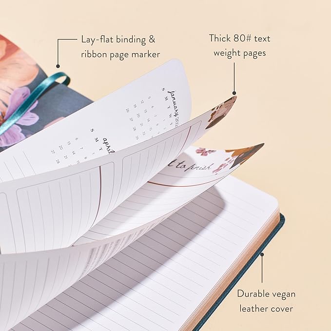 Erin Condren 2025 Softbound Life Planner (Jan - Dec 2025), 8” x 10” 12-Month Weekly & Monthly Planner Journal, Hourly Layout, Soft Cover, Layflat Binding, Peacock Cover & Bold Blooms Interior Design