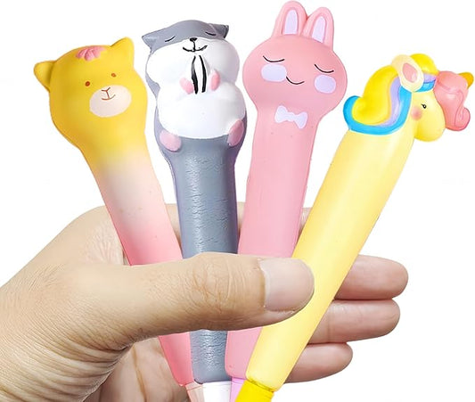 Easter Baskets Kawaii Squishy Pens 4 Pcs Cute & Fun Pen for Stationary & Cool Pens for Teenage Gifts for Tweens Back to School Supplie
