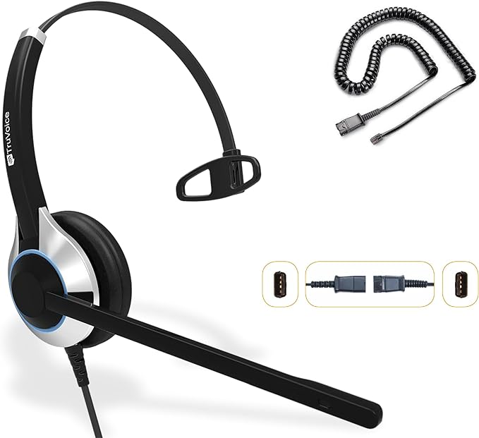 TruVoice HD-500 Premium Headset with HD Sound and Noise Canceling Microphone - Compatible with Cisco 6000, 7800 and 8800 Series Phones and Also 7931 7940 7941 7942 7945 7960 7961 7962 7965 7970 7975