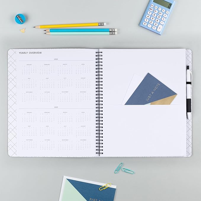 Blue Sky Aligned 2024 Weekly and Monthly Vertical Appointment Planner, 8.25" x 11", Heavyweight Cover, Semi Concealed Wirebound, Black (143590-24)